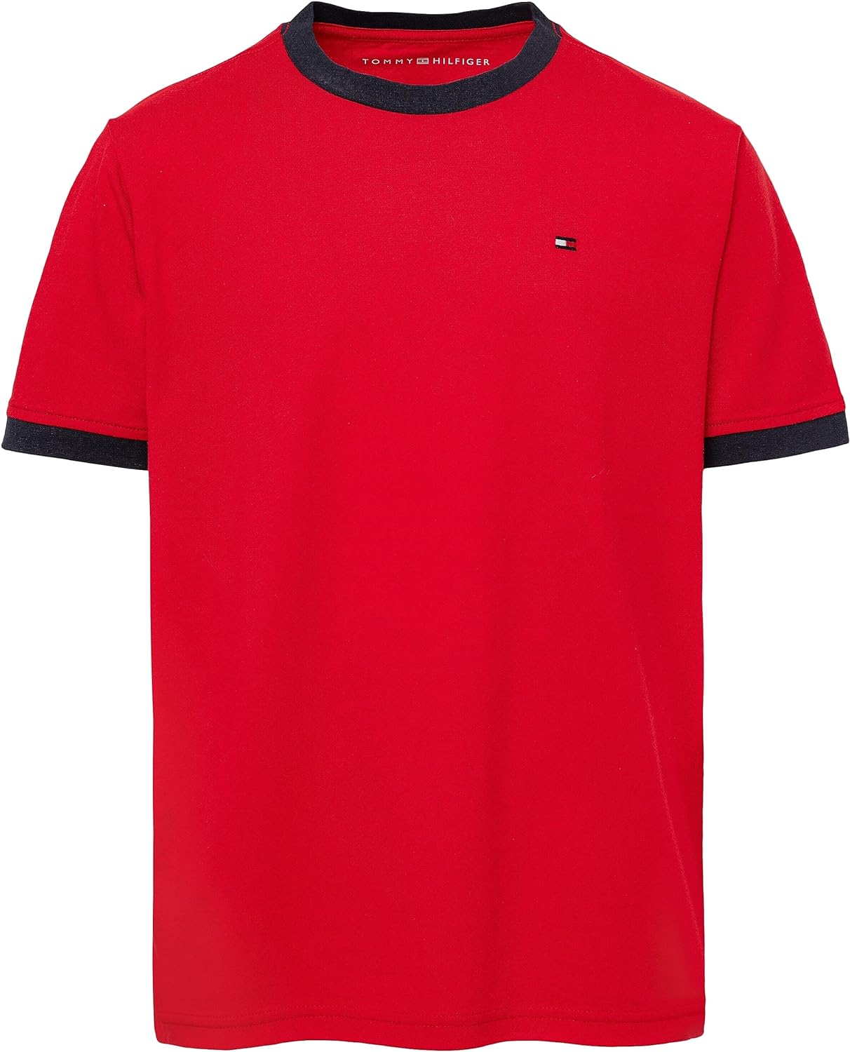 Tommy Hilfiger Boys' Short Sleeve Ken Ringer Crew Neck T-Shirt, Soft, Comfortable, Relaxed Fit